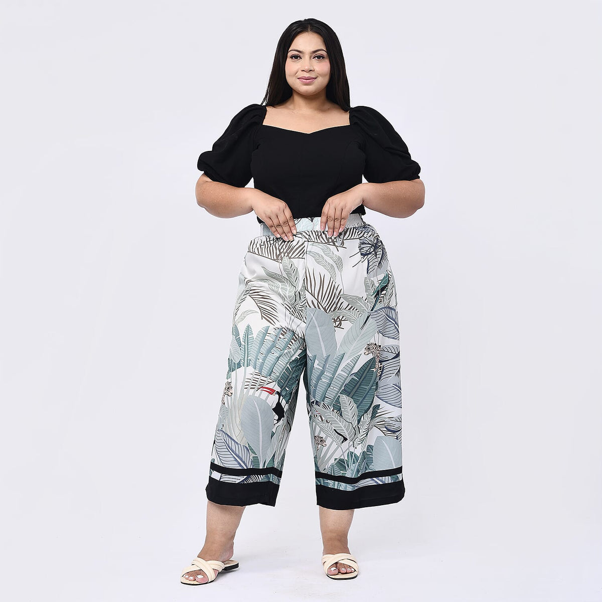 TAMSY Wide Leg Palazzo With Elasticated Waist V32628055 0