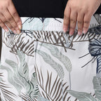 Tamsy Printed Cropped Palazzo (Size L, Inside Leg Lenth 53 cm) - Leaves
