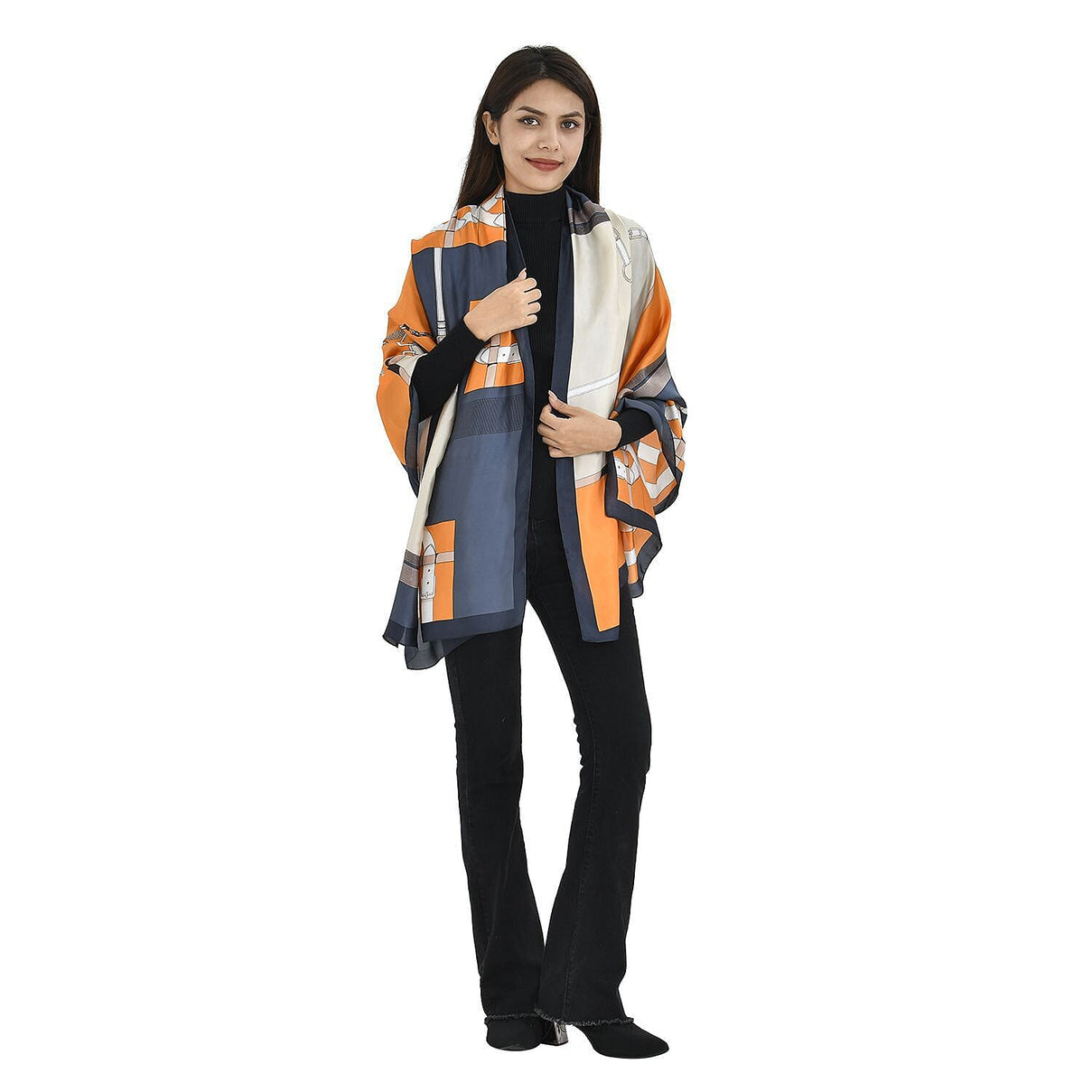 TAMSY Belt Pattern Scarf - Blue 7190010 0