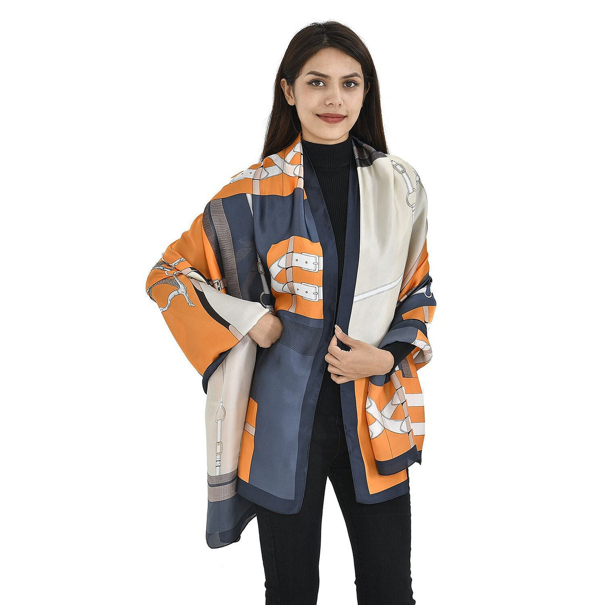 TAMSY Belt Pattern Scarf - Blue 7190010 2