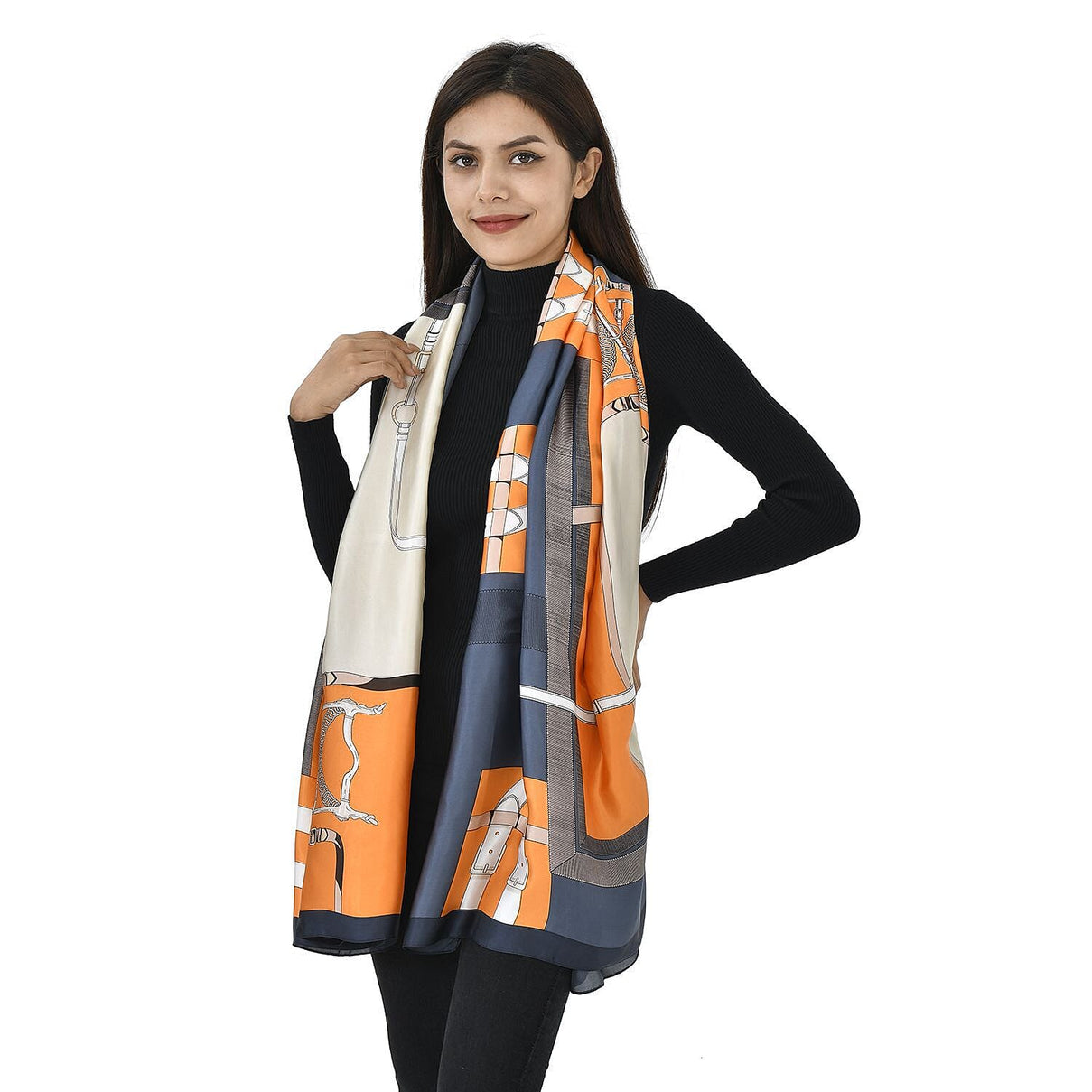 TAMSY Belt Pattern Scarf - Blue 7190010 9