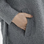 Tamsy Boucle Tie Belted Coat with 2 Side Pockets (Size L)  - Grey