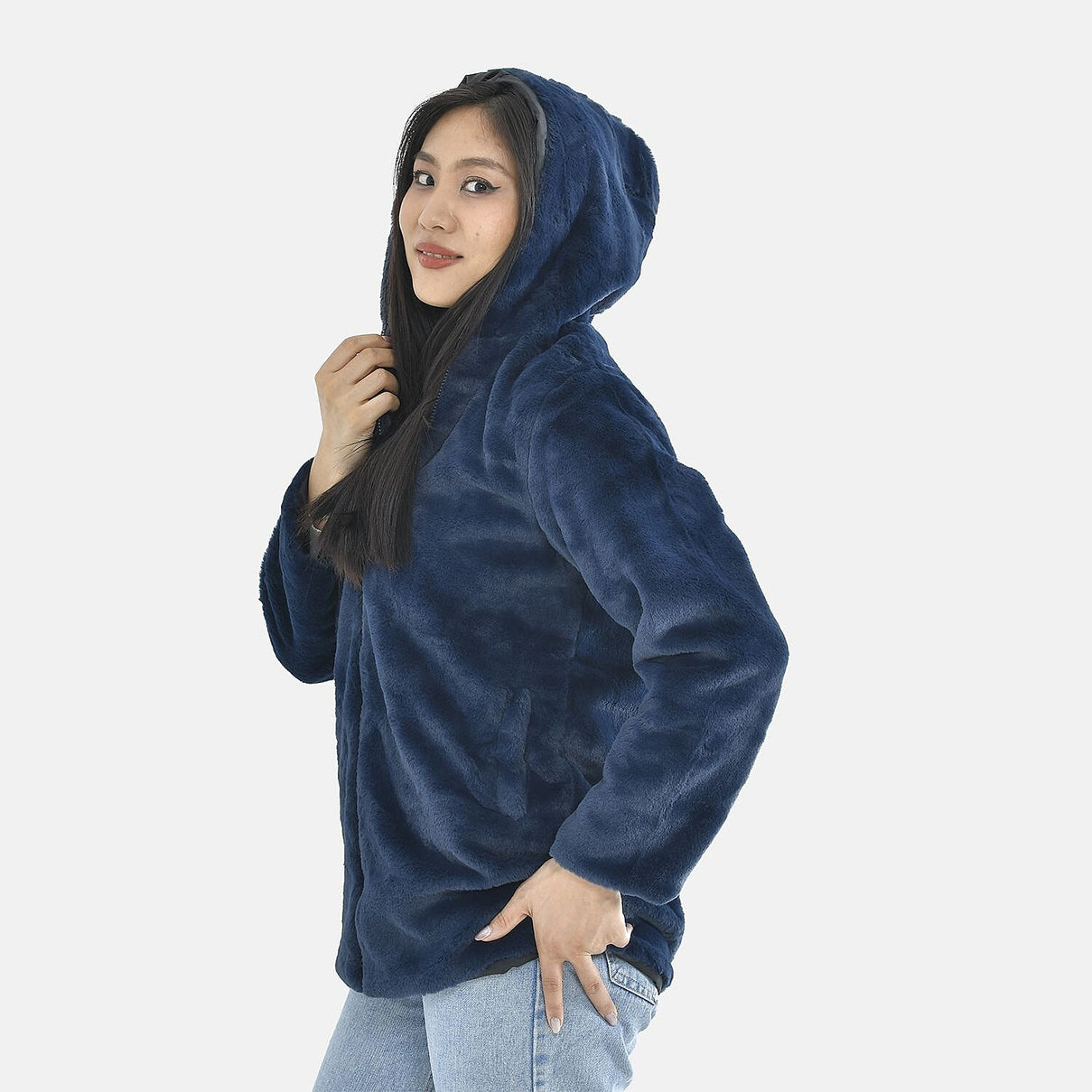 TAMSY Faux Fur Women's Hoodie 7019529 7