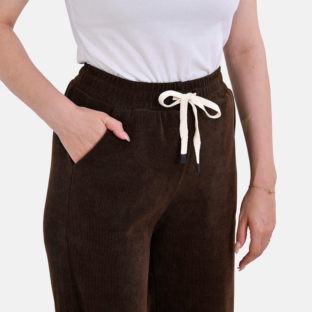 Tamsy Corduroy Trousers (Size L) - Brown