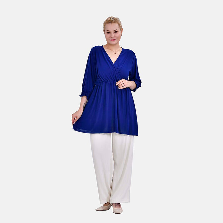 Tamsy Smocked Waist V Neck Top 7692569 1