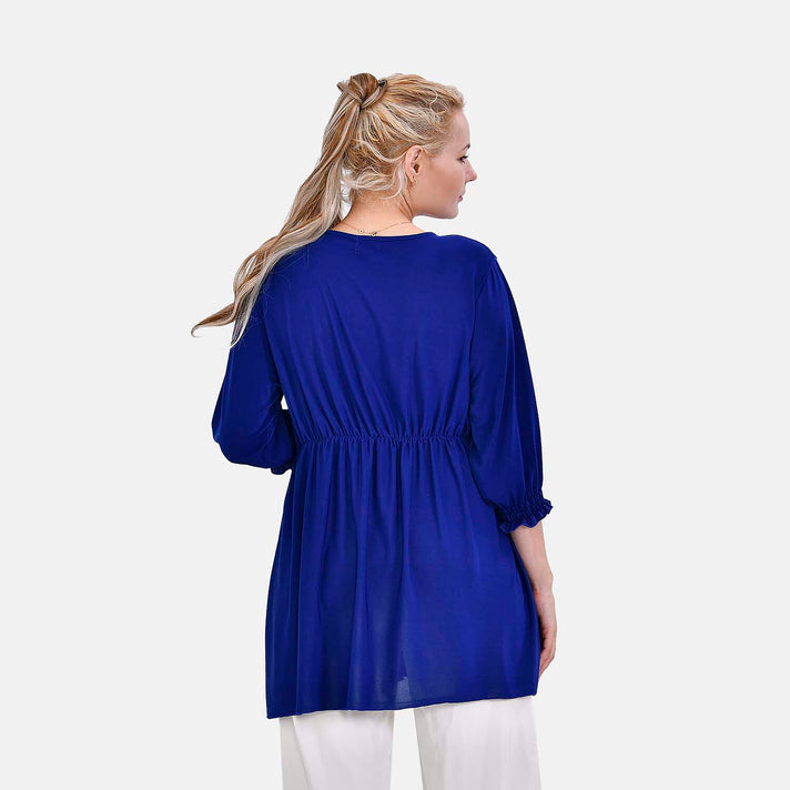 Tamsy Smocked Waist V Neck Top 7692569 2
