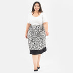 Tamsy Printed Reversible Skirt (Size L,16-18) - White