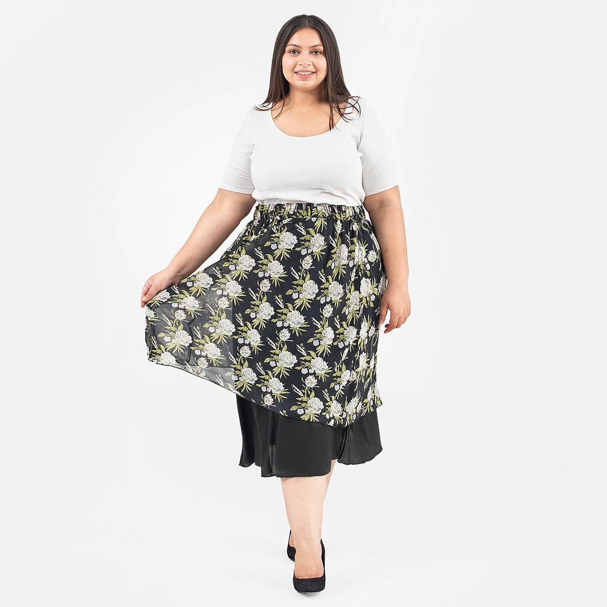 TAMSY Printed Reversible Skirt  - Black 7013760 0