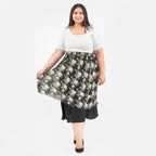 Tamsy Printed Reversible Skirt (Size M,12-14) - Black