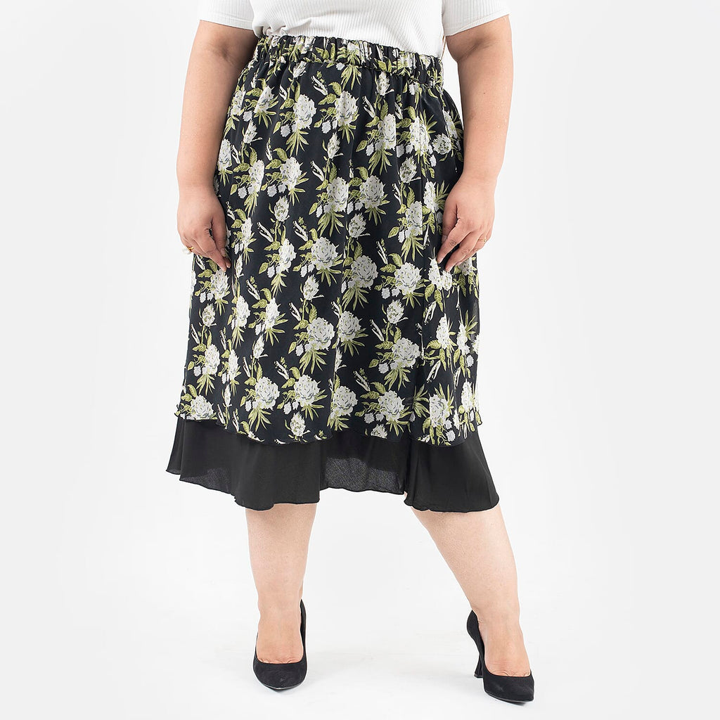 Tamsy Printed Reversible Skirt (Size M,12-14) - Black