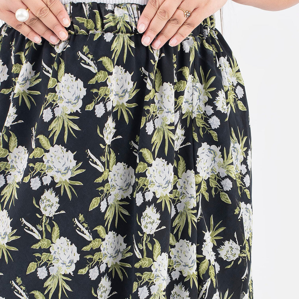 Tamsy Printed Reversible Skirt (Size M,12-14) - Black