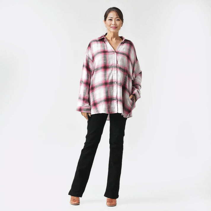 La Marey Pure Cotton Check Pattern Shirt with Two Pockets 7764092 1