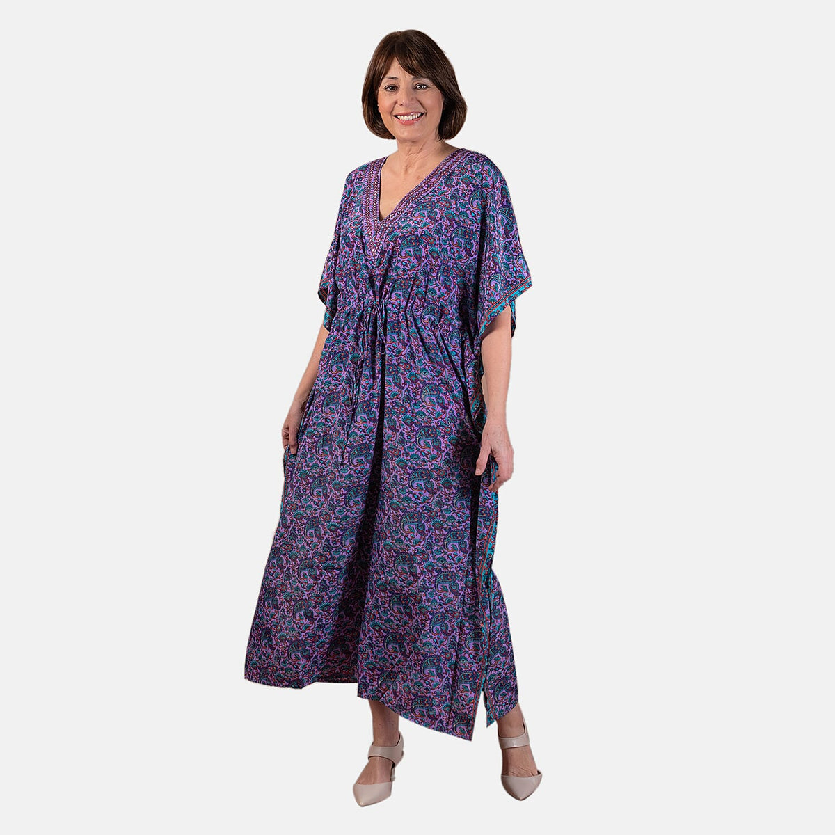 TAMSY Floral with Paisley Print Embroidered Dress 7364239 0