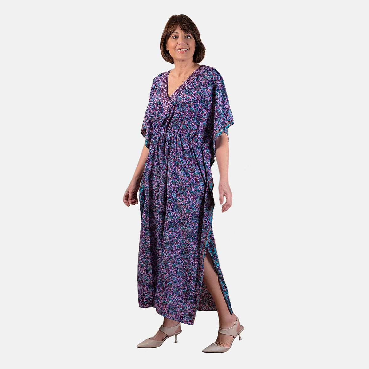 TAMSY Floral with Paisley Print Embroidered Dress 7364239 2