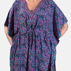 Tamsy Silk Like Floral with Paisley Print Embroidered Dress (One Size, 8-18) - Pink