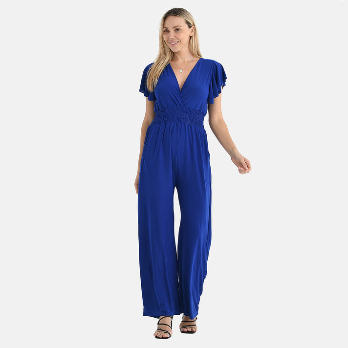 Tamsy Smocked Waist Stretch Jersey Wide Leg Jumpsuit 8098674 1