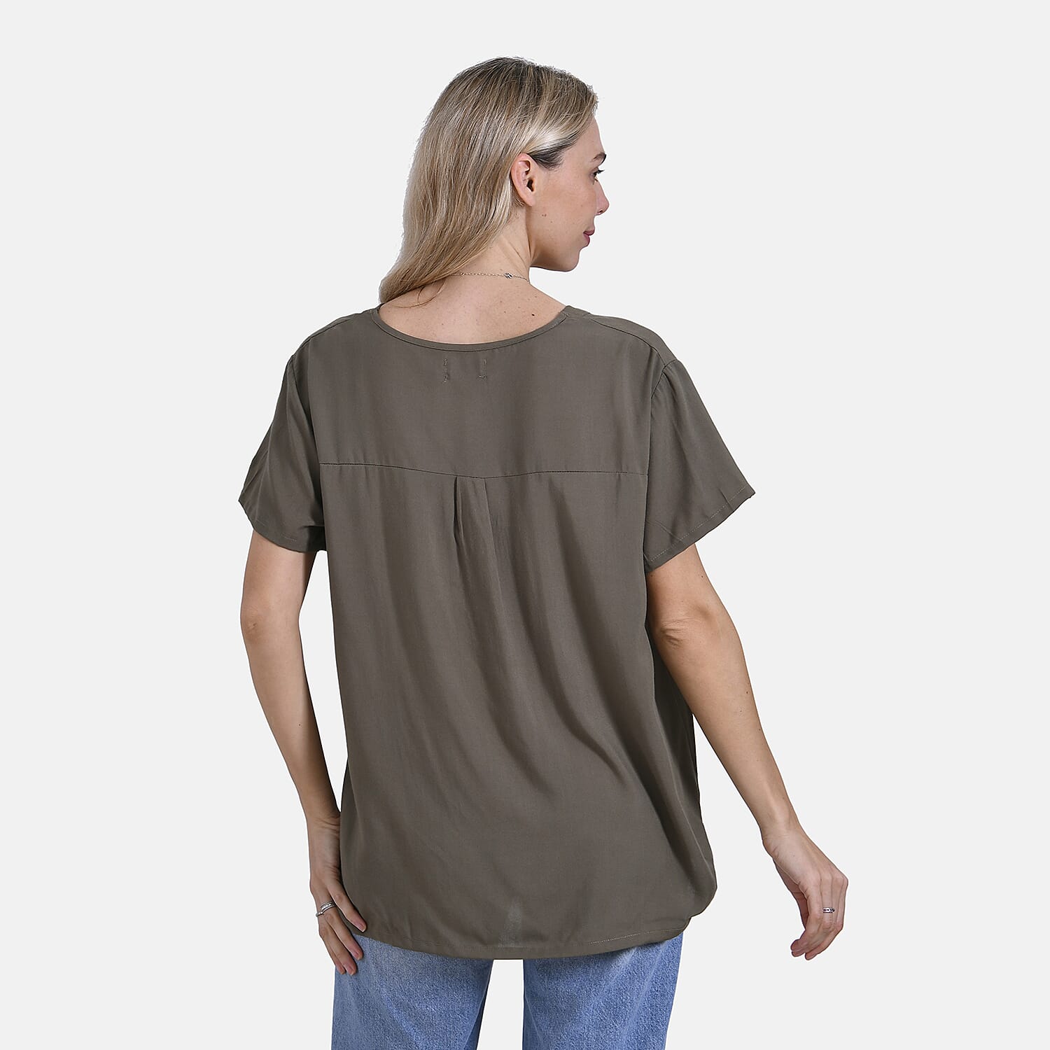Tamsy Solid Blouse (Size 74x1 cm) - Green - Green 8028259 2