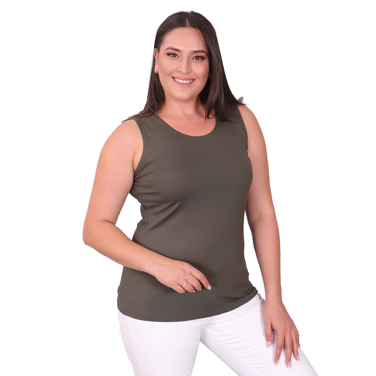 Tamsy Scoop Neck Jersey Vest Top - Coral 3880399 0