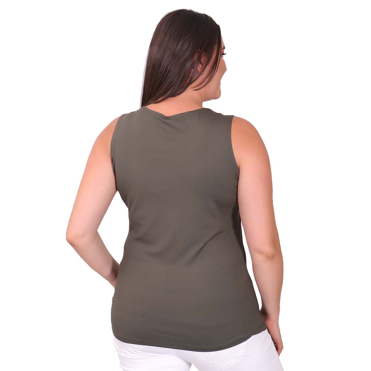 Tamsy Scoop Neck Jersey Vest Top - Coral 3880399 1