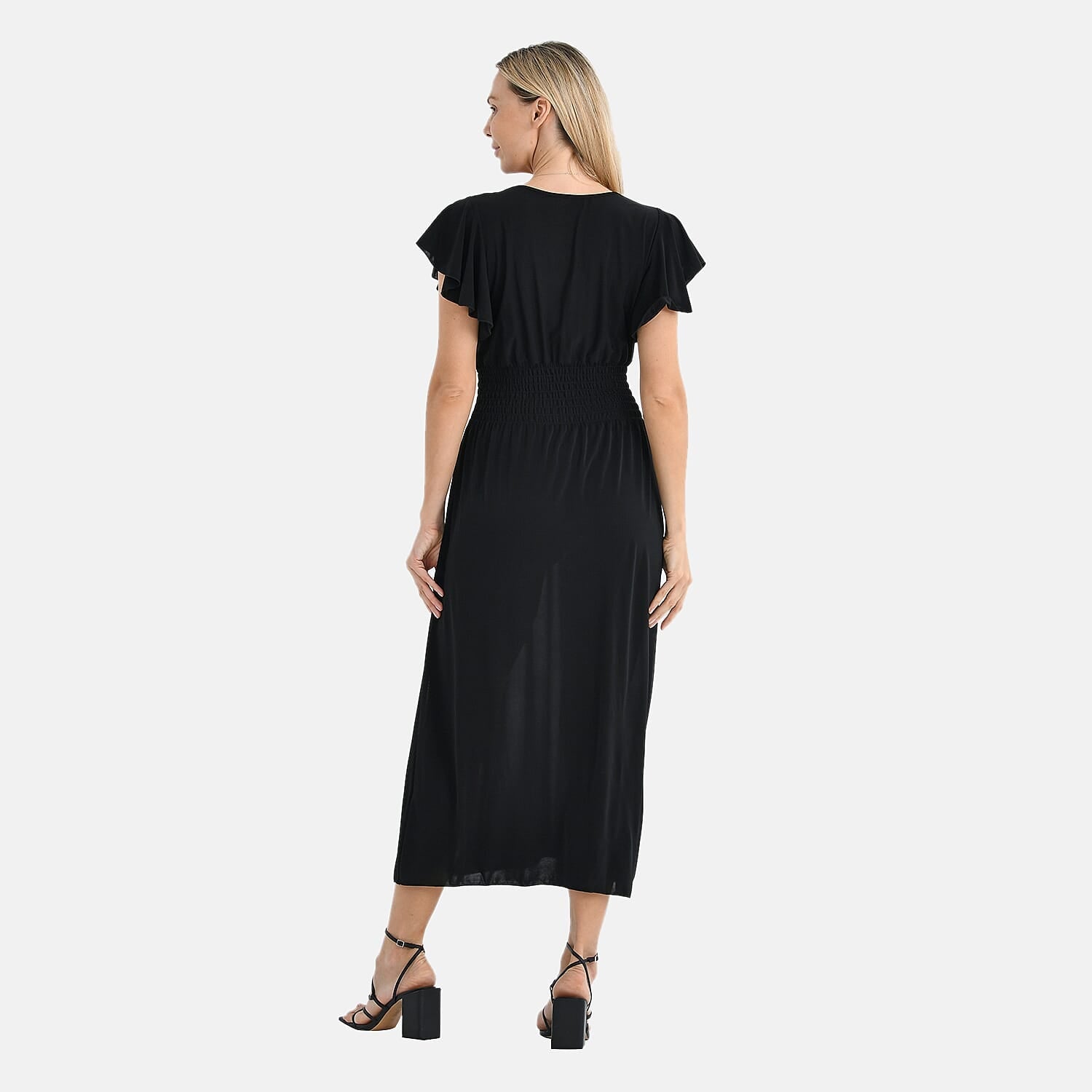Tamsy Flutter Sleeves Smocked Midi Dress 8102519 2