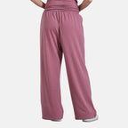Tamsy Stylish Relaxed Fit Co-Ord Set with Wide-Leg Trousers (Size L) - Mauve