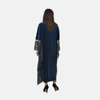 Tamsy Velvet Lace Trim Kaftan Maxi Dress (Size- 8-22) - Teal