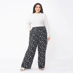 TAMSY Animal Print Trousers (Size M 12 - 14) - Grey
