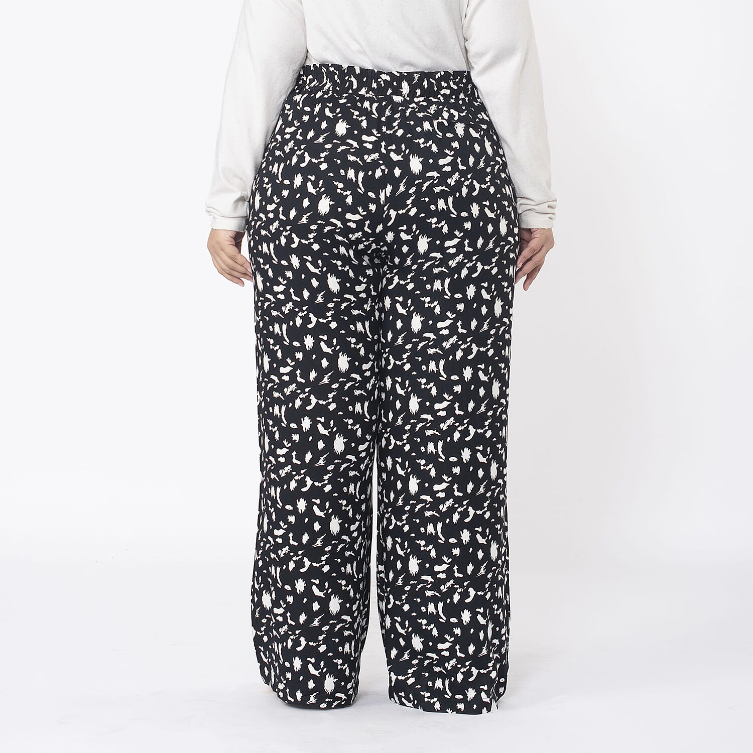 TAMSY Animal Print Trousers (Size L 16 - 18) - Grey 7645044 2