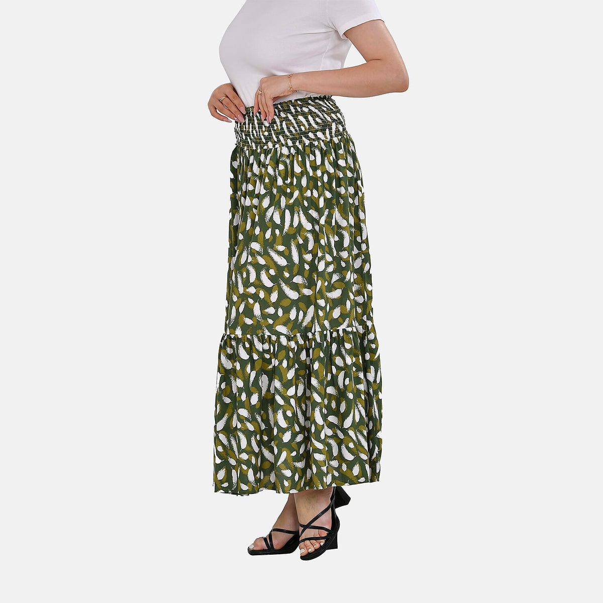 TAMSY Elastic Waist Summer Floral Maxi Skirt - One Size 7750502 3