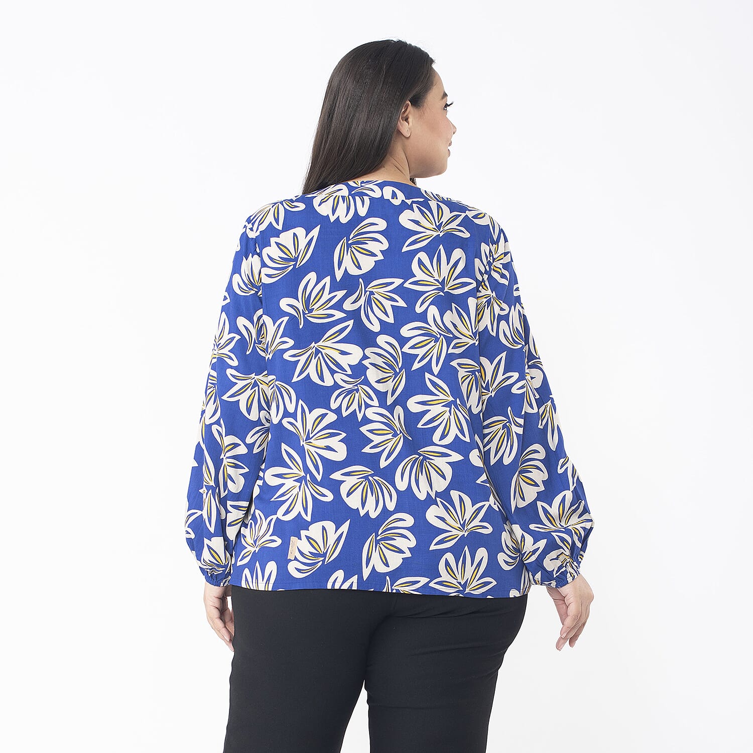 TAMSY Printed V-Neck Full Sleeve Top with Elasticed Cuffs 7639165 2