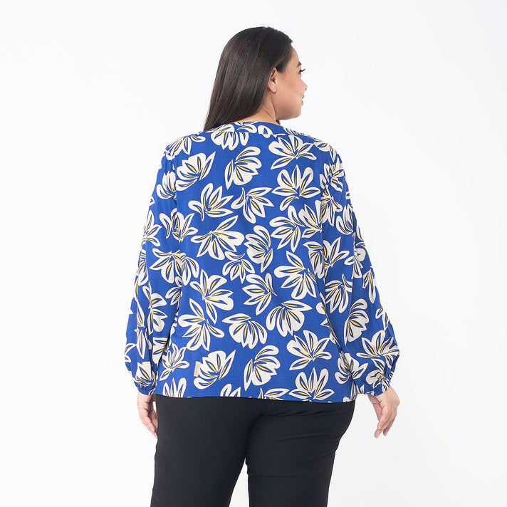 TAMSY Printed V-Neck Full Sleeve Top with Elasticed Cuffs 7639165 2