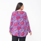 Viscose Floral Top (Size L 16 - 18) - Pink