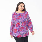 Viscose Floral Top (Size L 16 - 18) - Pink