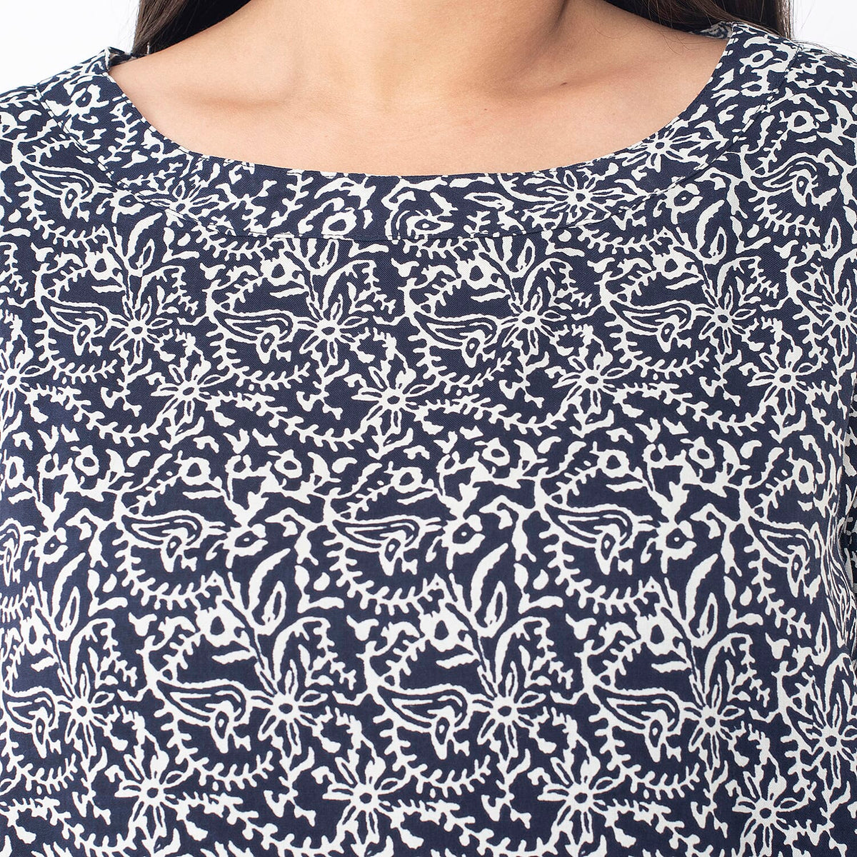 TAMSY Floral Printed Full Sleeve Top with Smoking Elastic at Cuffs 7667175 4