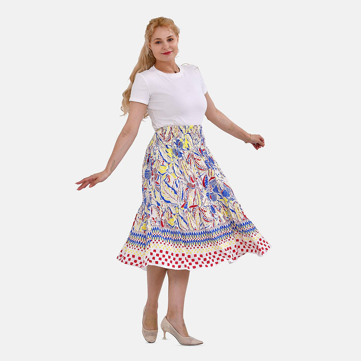 TAMSY Floral Pattern Elastic Waist Summer Maxi Skirt 7750421 1