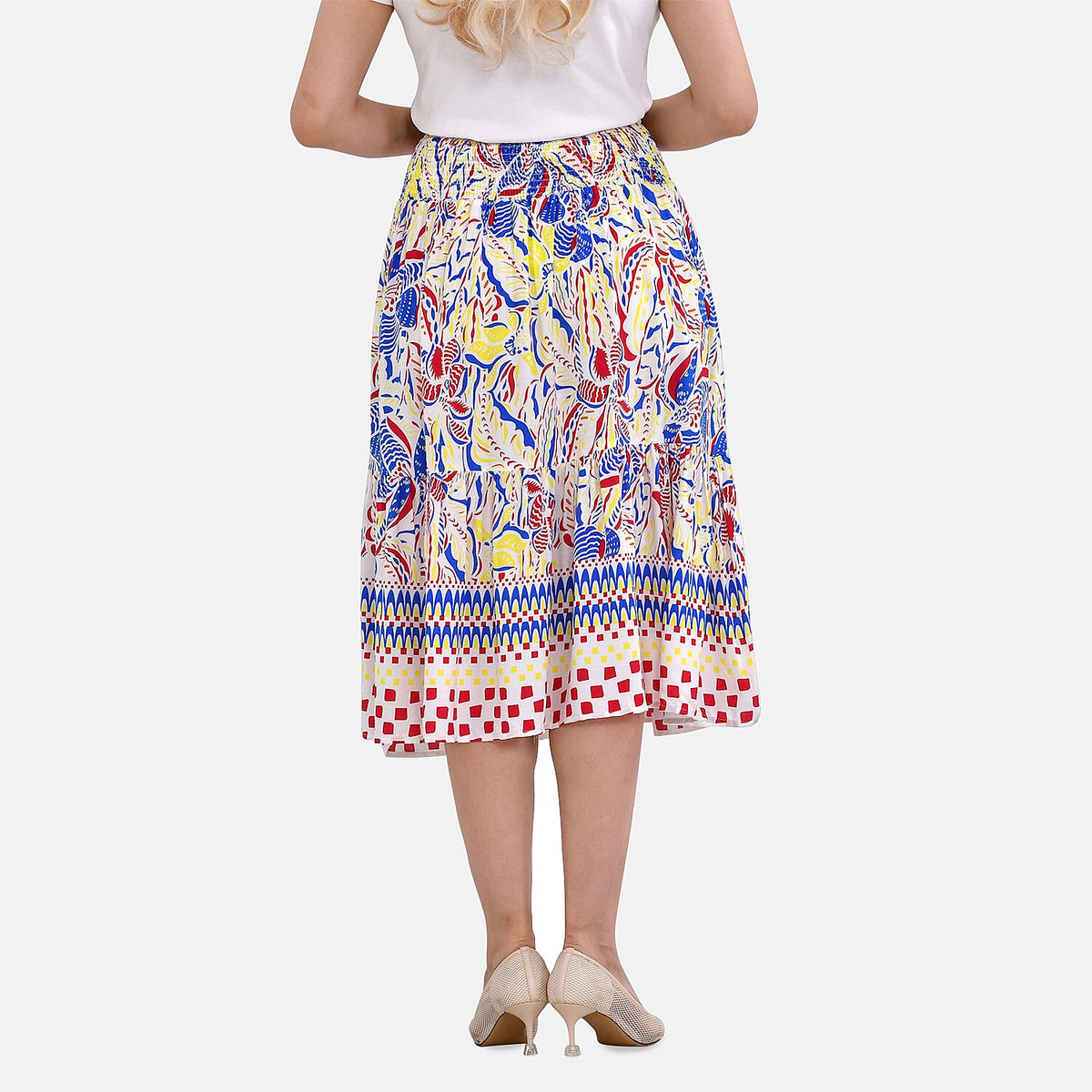TAMSY Floral Pattern Elastic Waist Summer Maxi Skirt 7750421 1
