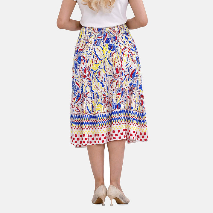 TAMSY Floral Pattern Elastic Waist Summer Maxi Skirt 7750421 2