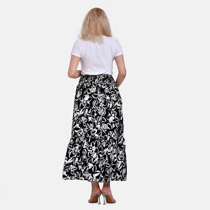 TAMSY Elastic Waist Summer Floral Print Maxi Skirt 7719235 2