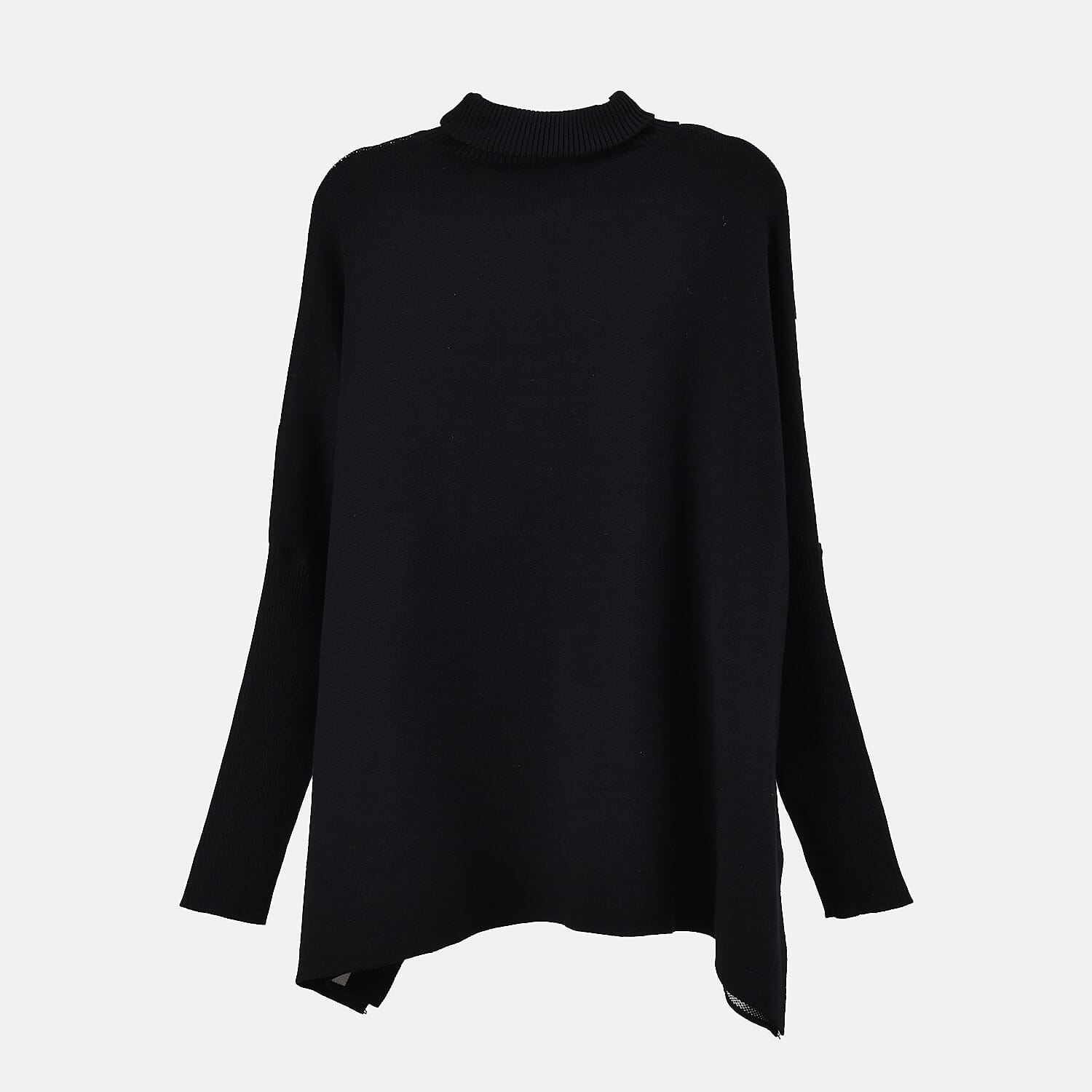 Tamsy Roll Neck Stripe Pattern Poncho Jumper 7598672 6