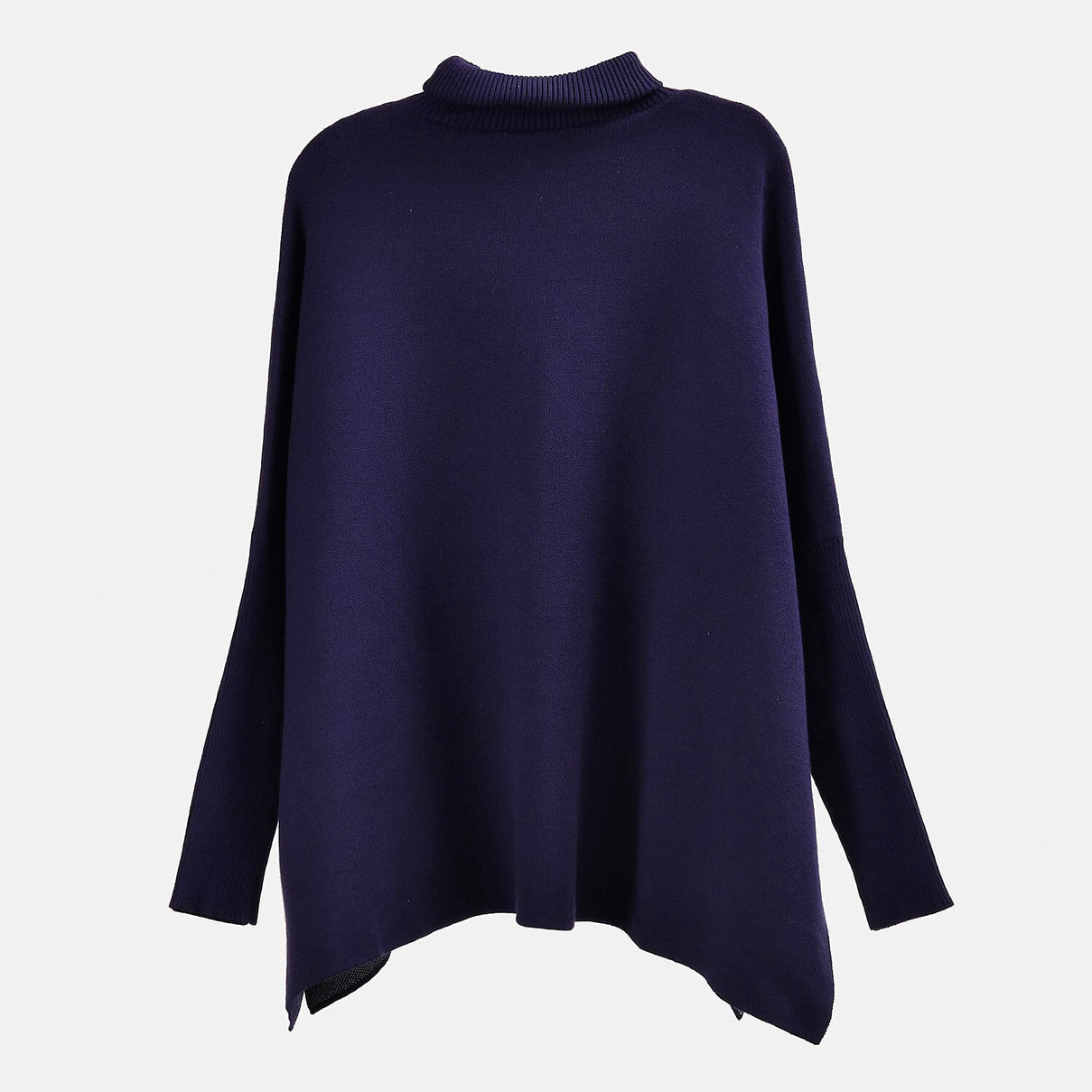 Tamsy Roll Neck Leaf Pattern Poncho Jumper 7598650 5