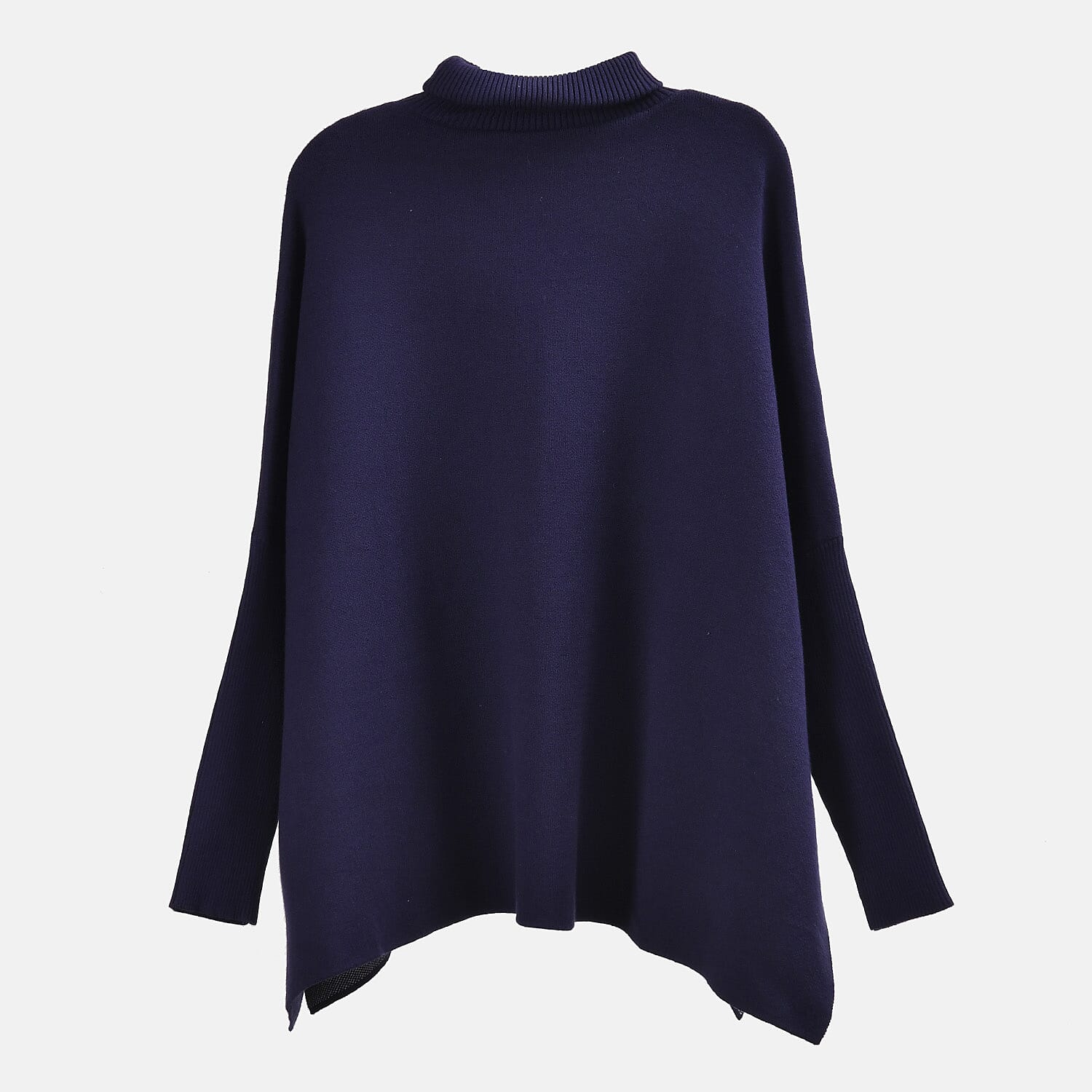 Tamsy Roll Neck Leaf Pattern Poncho Jumper 7598650 5