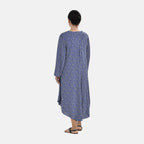 TAMSY 100% Viscose Printed Midi Dress (One Size, 8-18) - Blue