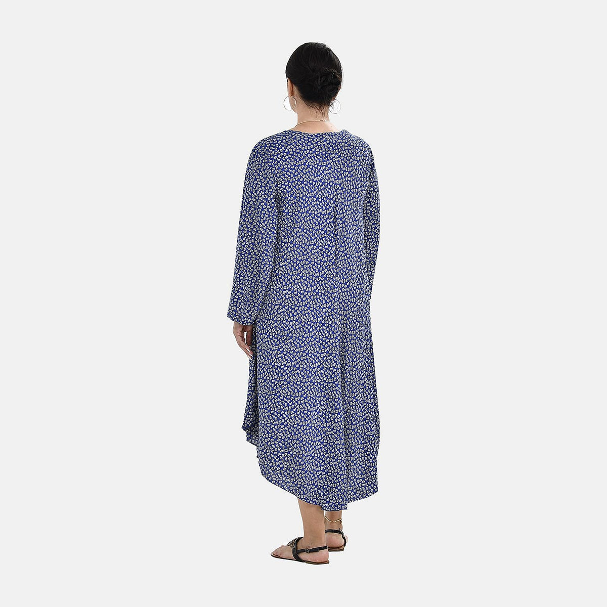TAMSY Long Sleeves Flowy Umbrella Patterned Dress 7546519 2
