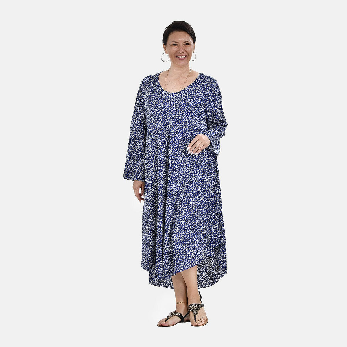 TAMSY Long Sleeves Flowy Umbrella Patterned Dress 7546519 4