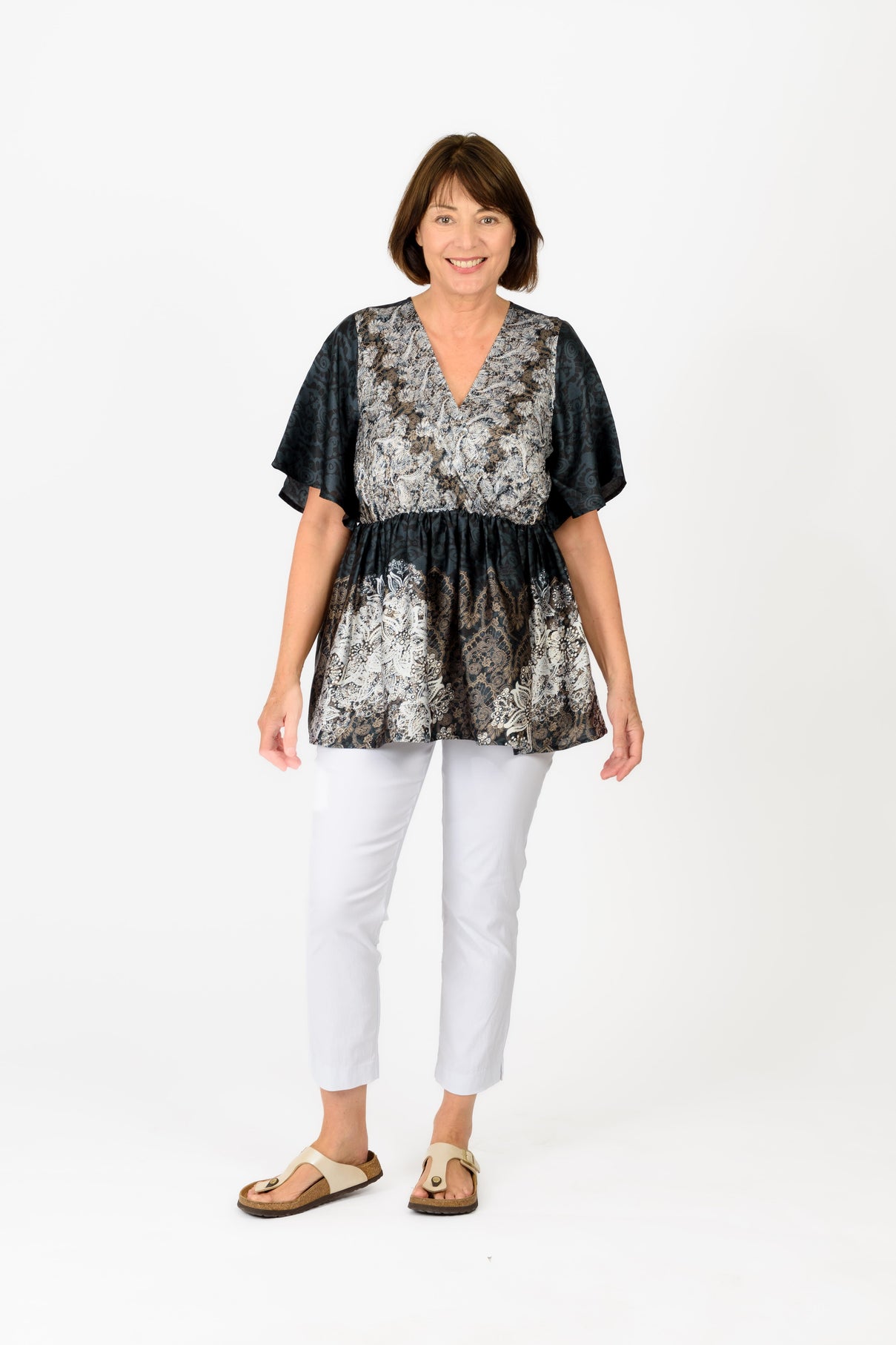 Tamsy Wrap Front Blouse With Elasticated Waist 7582326 0