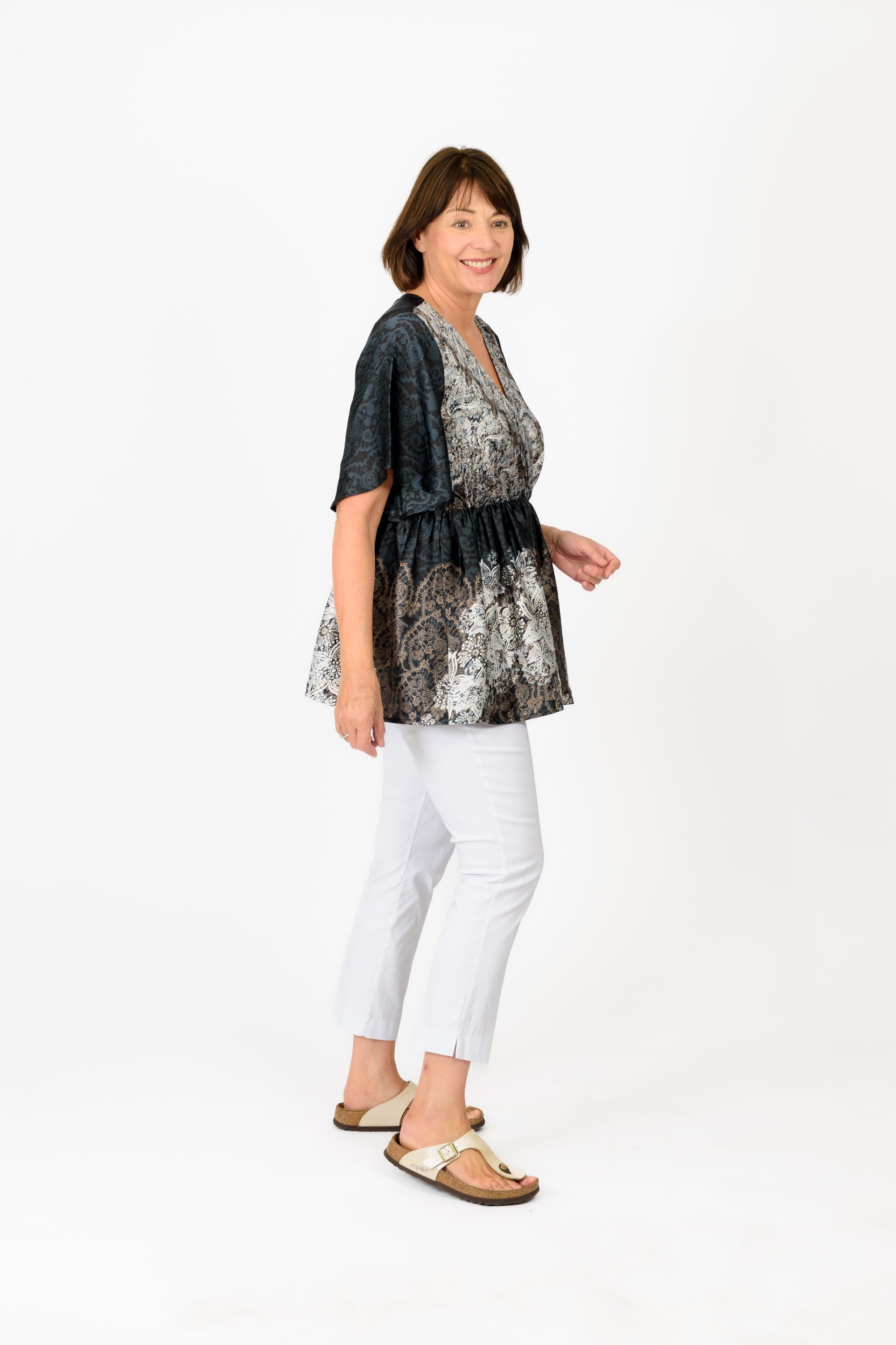 Tamsy Wrap Front Blouse With Elasticated Waist 7582326 1