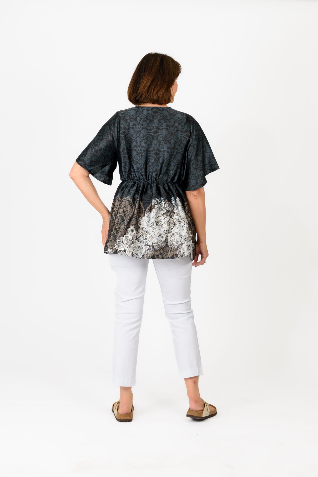 Tamsy Wrap Front Blouse With Elasticated Waist 7582326 2