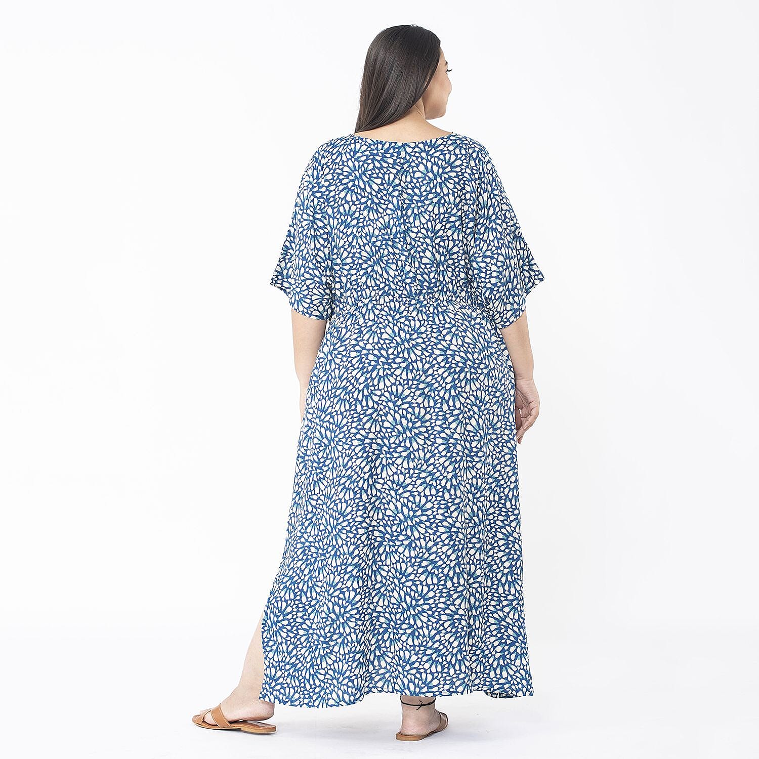 Tamsy Printed Dress (One Size Curve) â€“ Teal 7622033 2