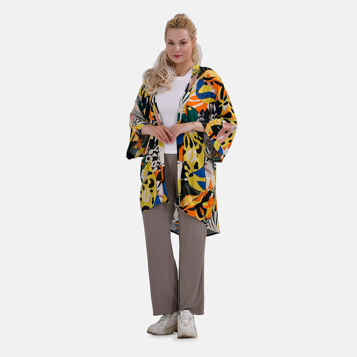 TAMSY Whimsical Art Pattern Kimono 7774793 0