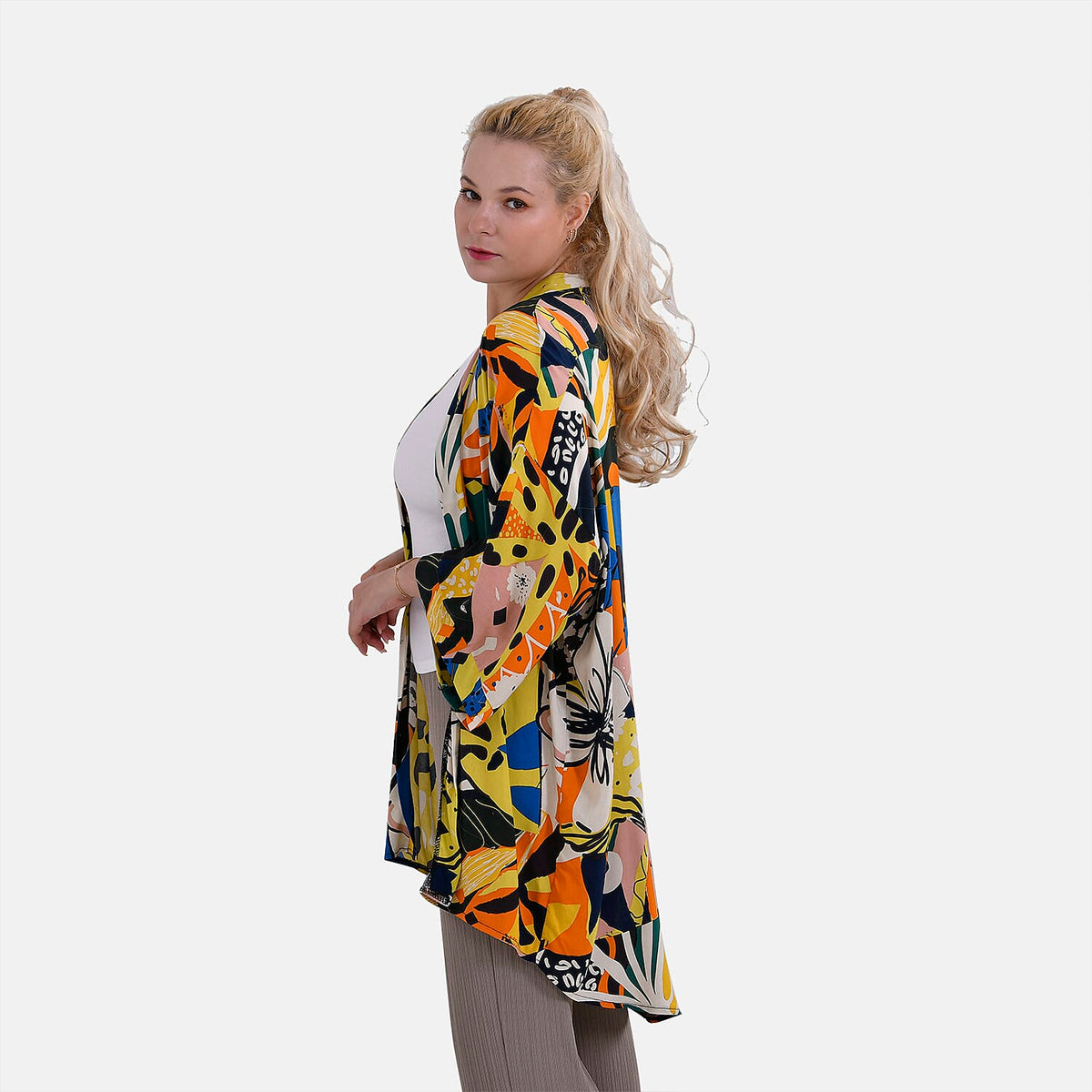 TAMSY Whimsical Art Pattern Kimono 7774793 2